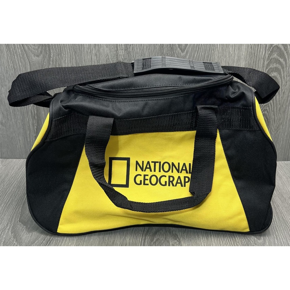 National Geographic Duffel Bag Gym Travel Tote Medium Yellow Carryall Shoulder